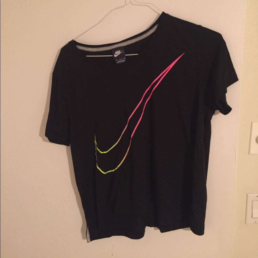 Off the shoulder black Nike top